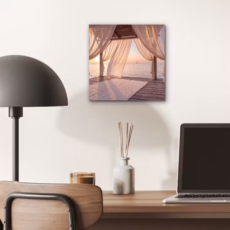 Overkapping - Zee - Zonsondergang - Vakantie - Rust aluminium wit klein -sfeer5