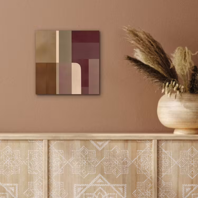 Vlakken - Abstract - Bordeaux - Lijnen aluminium wit klein -sfeer4