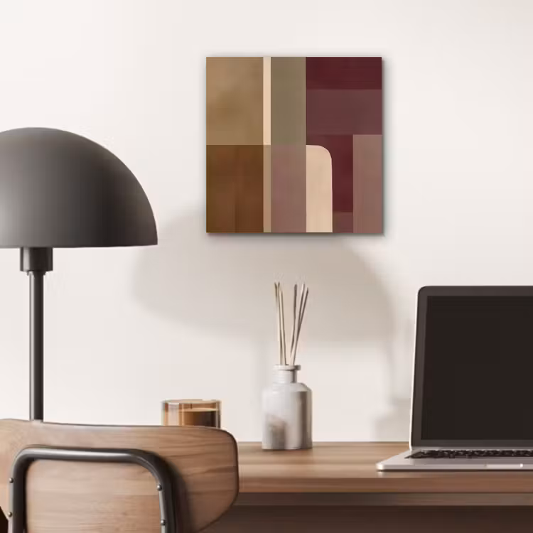 Vlakken - Abstract - Bordeaux - Lijnen aluminium wit klein -sfeer5