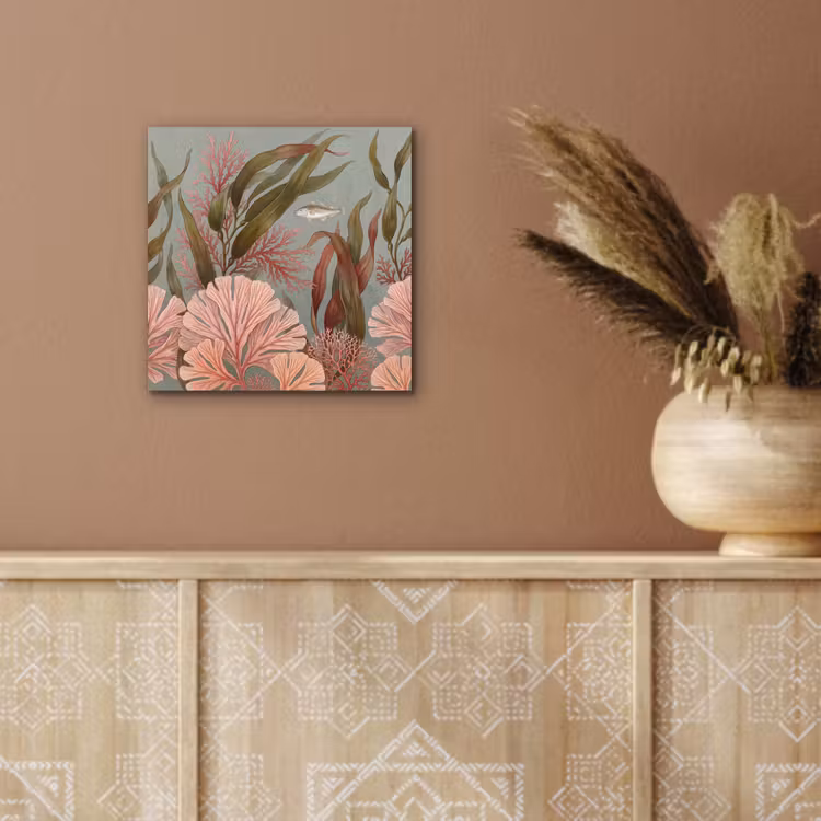 Onderwater - Planten - Vis - Vintage - Groen aluminium wit klein -sfeer4