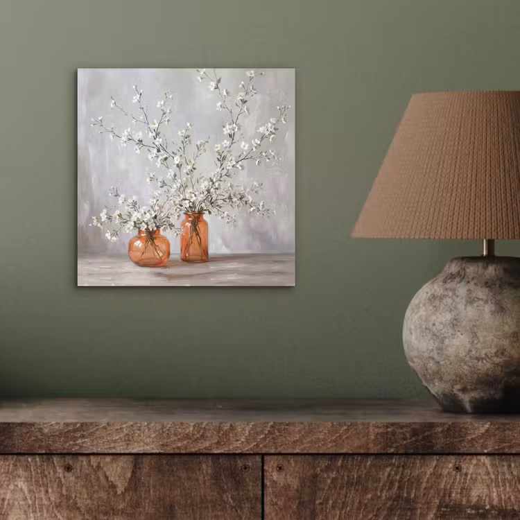 Vazen - Bloemen - Oranje aluminium wit klein -sfeer2