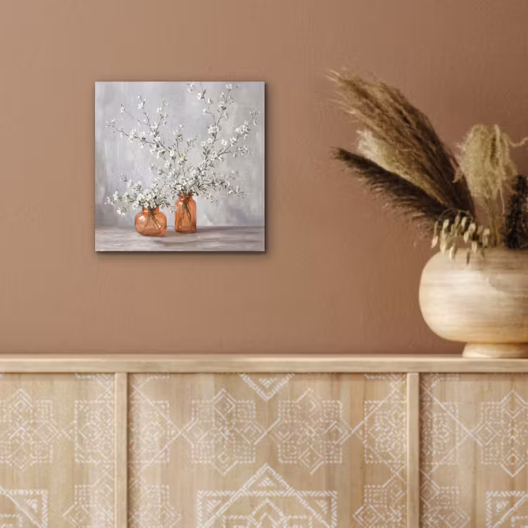 Vazen - Bloemen - Oranje aluminium wit klein -sfeer4