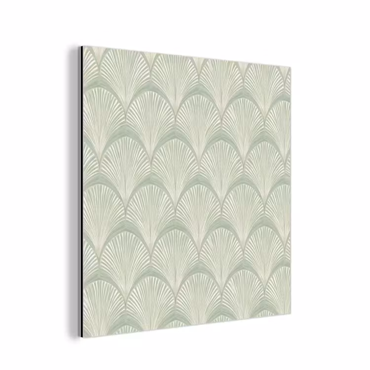 Waaiers - Patroon - Groen aluminium wit klein 46 -3d
