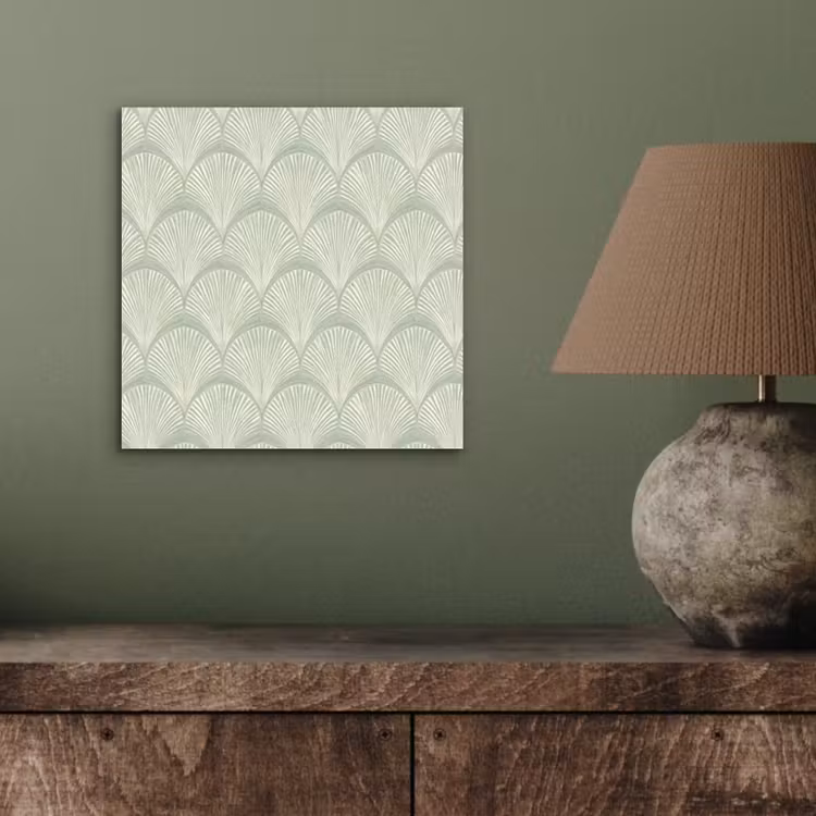 Waaiers - Patroon - Groen aluminium wit klein 46 -sfeer2