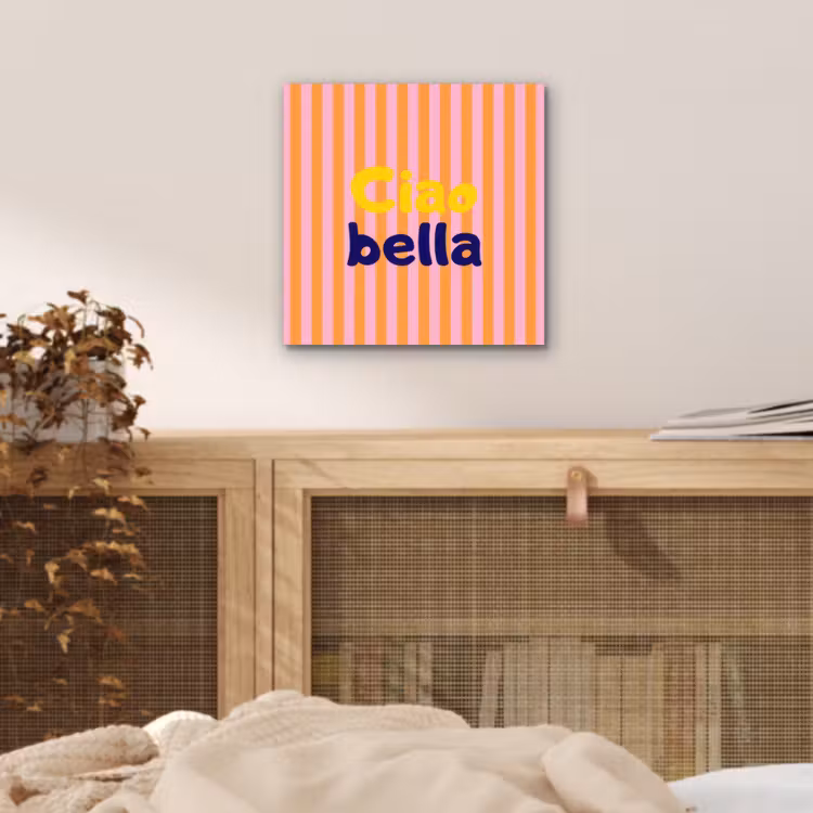 Verticaal - Strepen - Oranje - Ciao bella aluminium wit klein -sfeer3