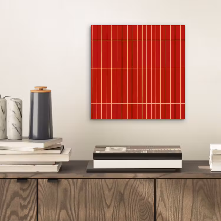 Verticaal - Wandtegel - Helderrood aluminium wit klein 46 -sfeer1