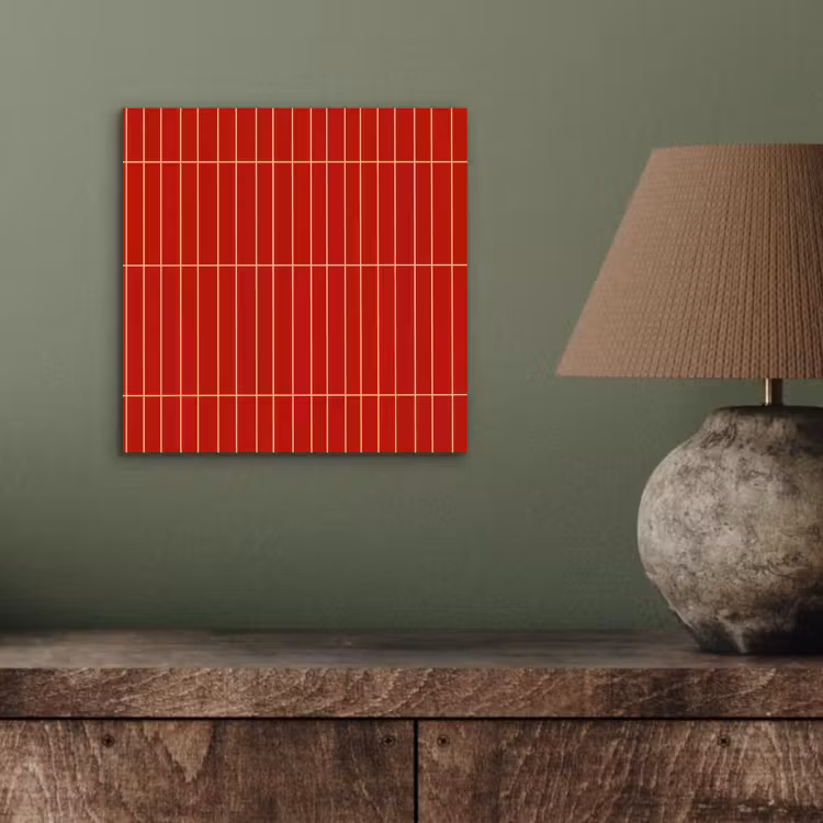 Verticaal - Wandtegel - Helderrood aluminium wit klein 46 -sfeer2