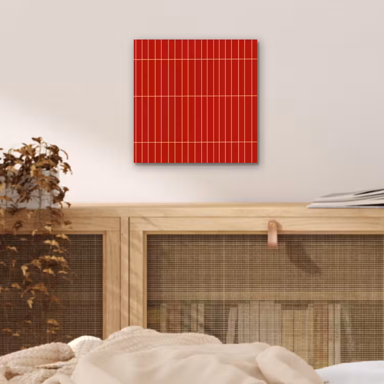 Verticaal - Wandtegel - Helderrood aluminium wit klein 46 -sfeer3