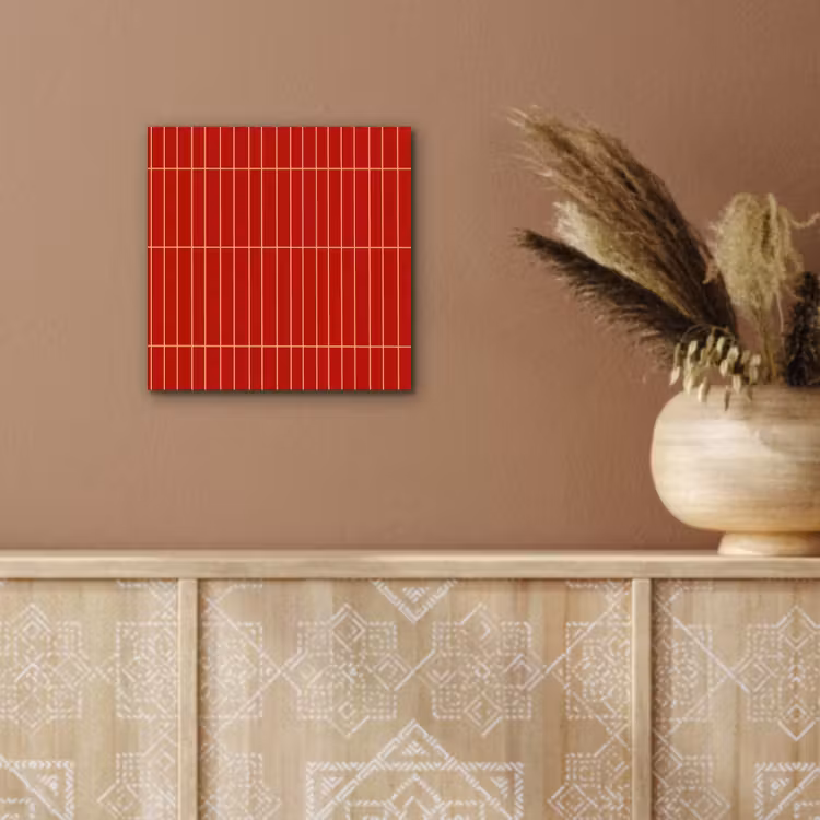 Verticaal - Wandtegel - Helderrood aluminium wit klein 46 -sfeer4