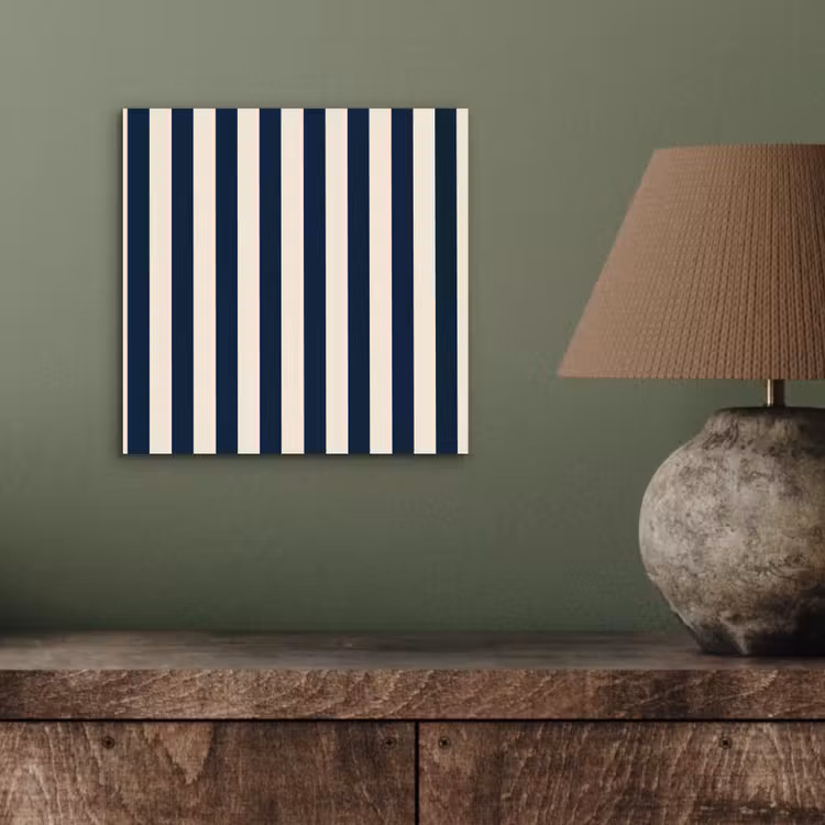 Verticale strepen - Blauw - Crème aluminium wit klein 46 -sfeer2
