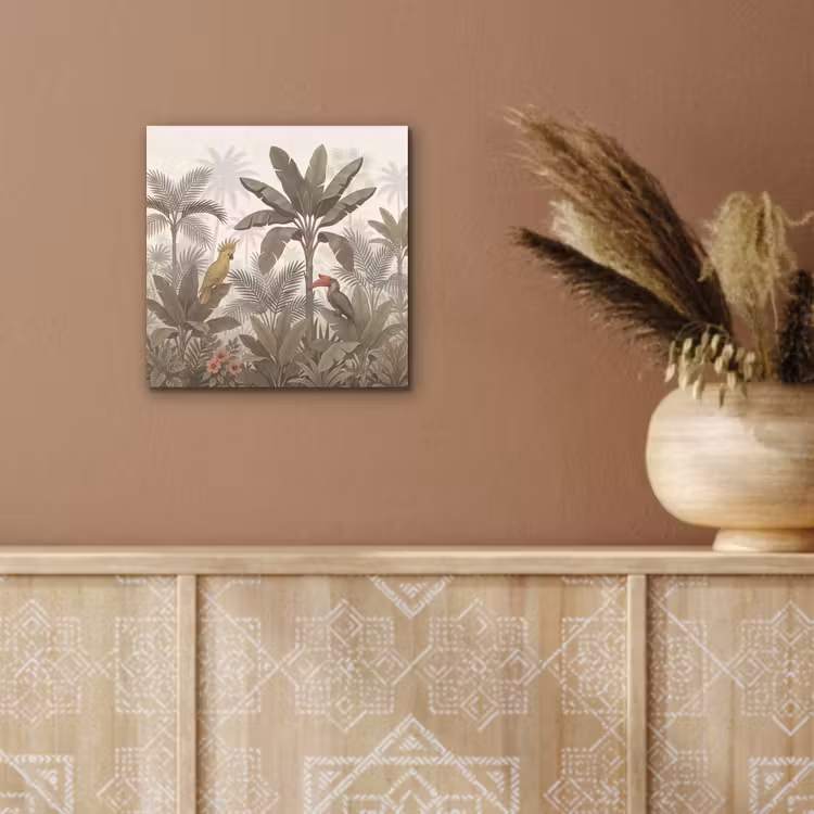 Vogel - Jungle - Tropisch - Illustratie - Groen aluminium wit klein -sfeer4