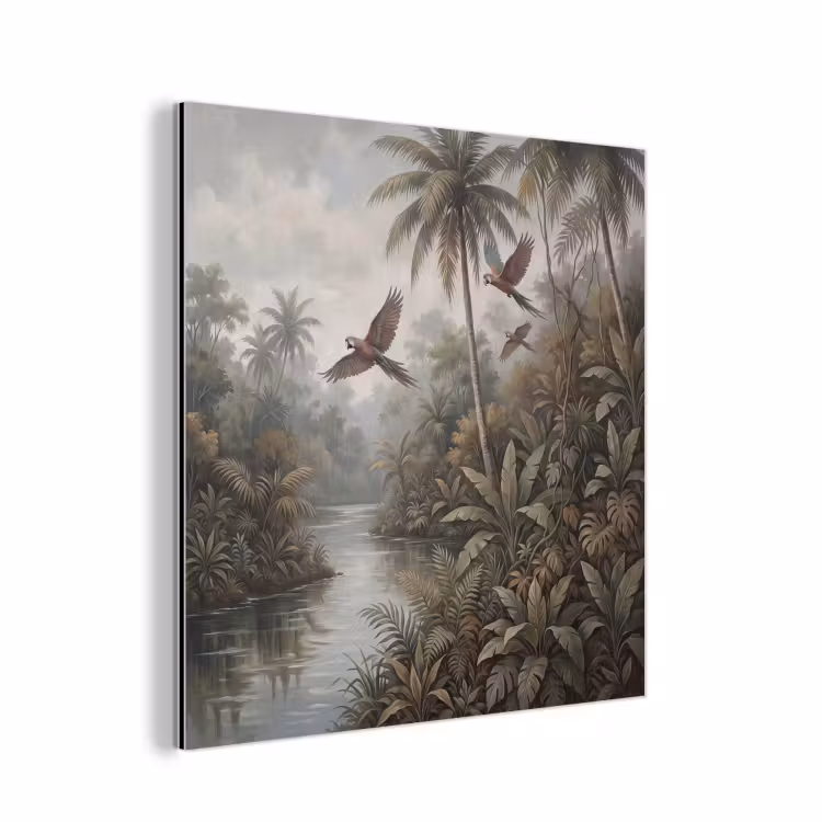 Vogel - Vliegend - Tropisch - Landschap - Klassiek aluminium wit klein -3d