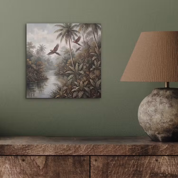 Vogel - Vliegend - Tropisch - Landschap - Klassiek aluminium wit klein -sfeer2