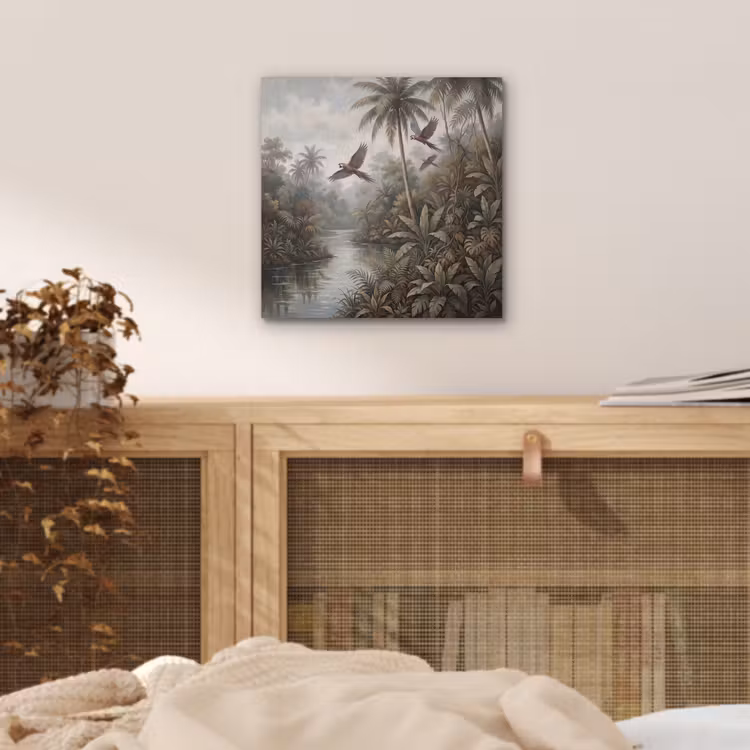 Vogel - Vliegend - Tropisch - Landschap - Klassiek aluminium wit klein -sfeer3