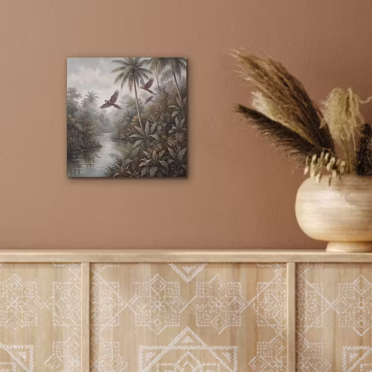Vogel - Vliegend - Tropisch - Landschap - Klassiek aluminium wit klein -sfeer4