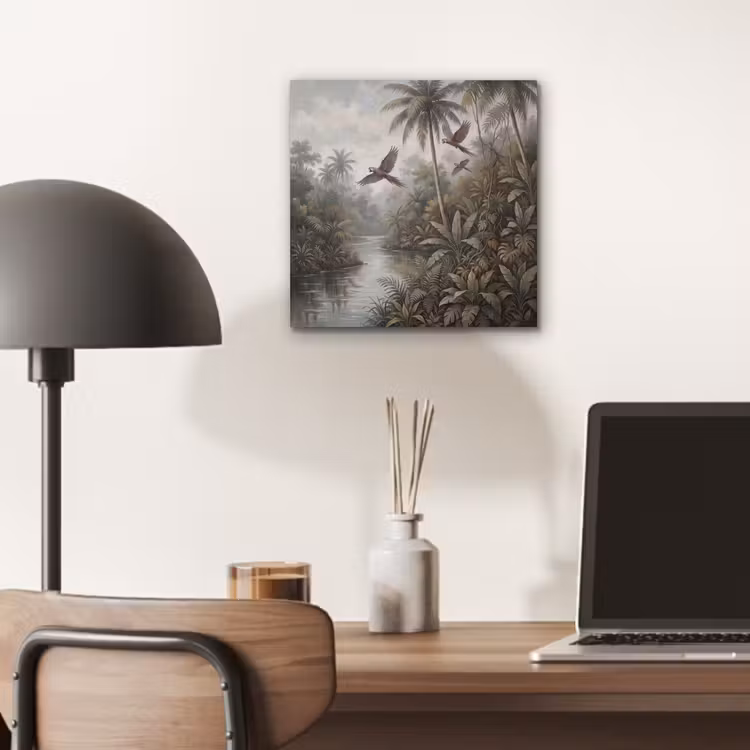 Vogel - Vliegend - Tropisch - Landschap - Klassiek aluminium wit klein -sfeer5