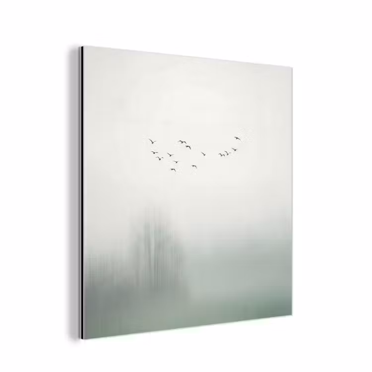 Vogel - Vlucht - Natuur - Minimalistisch aluminium wit klein -3d
