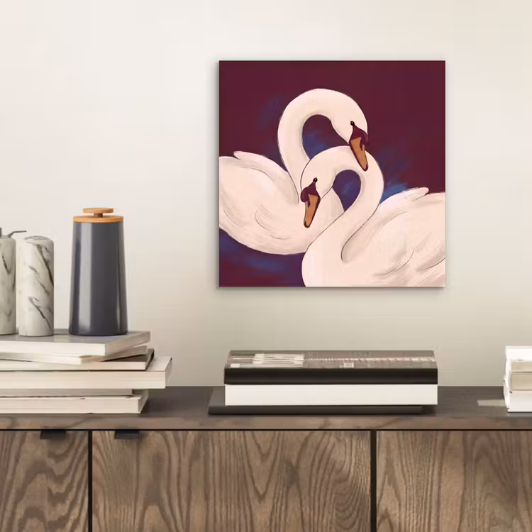 Vogel - Koppel - Liefde - Abstract - Wit aluminium wit klein -sfeer1