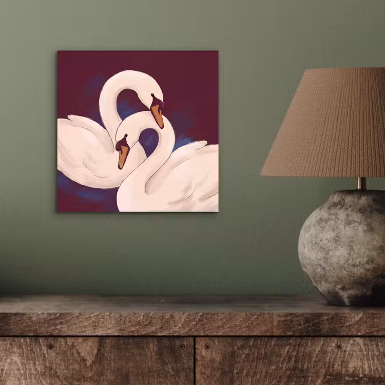 Vogel - Koppel - Liefde - Abstract - Wit aluminium wit klein -sfeer2