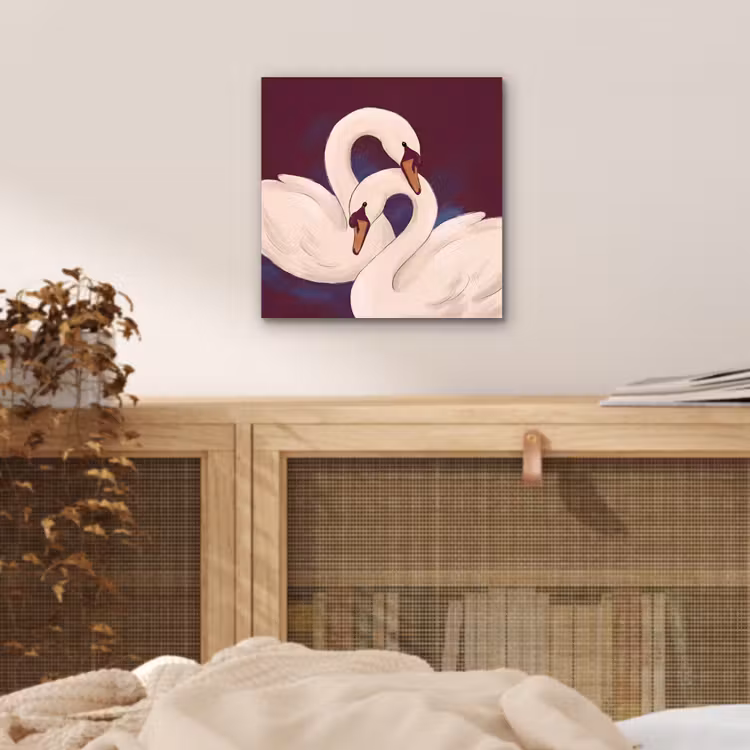 Vogel - Koppel - Liefde - Abstract - Wit aluminium wit klein -sfeer3