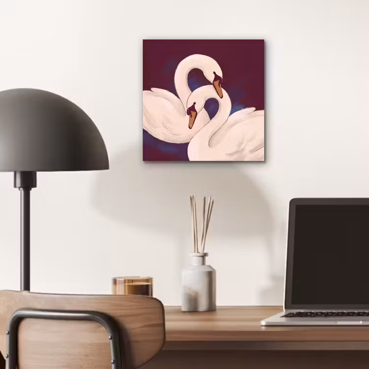 Vogel - Koppel - Liefde - Abstract - Wit aluminium wit klein -sfeer5