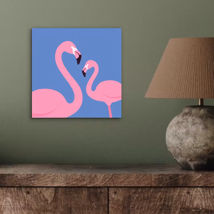 Vogel - Paar - Dieren - Modern - Roze aluminium wit klein -sfeer2