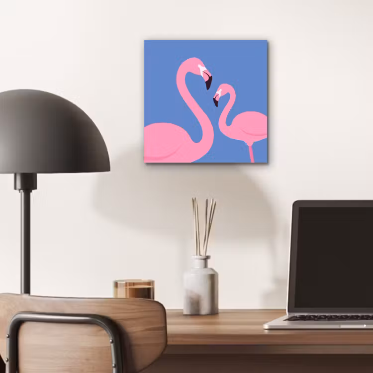 Vogel - Paar - Dieren - Modern - Roze aluminium wit klein -sfeer5