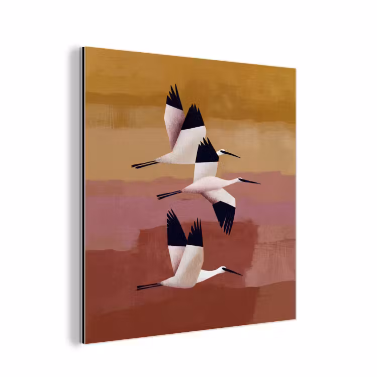 Vogels - Snavel - Abstract aluminium wit klein -3d