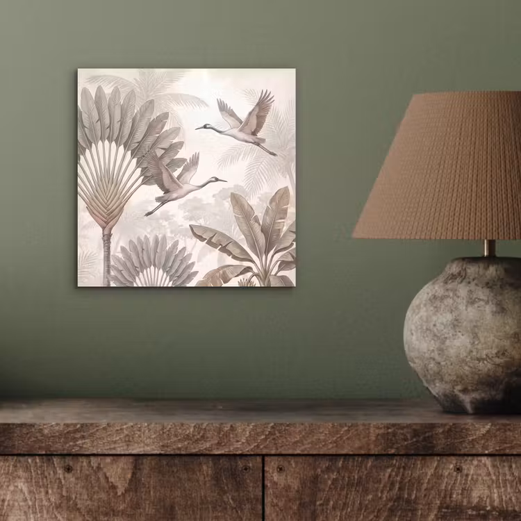 Vogel - Tropisch - Jungle - Natuur - Beige aluminium wit klein -sfeer2