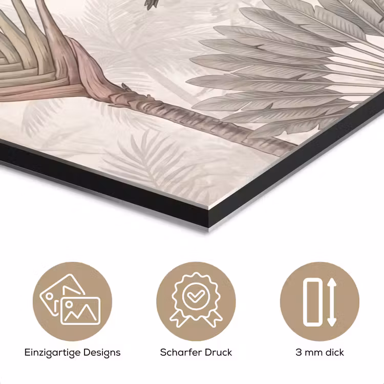 Vogel - Tropisch - Jungle - Natuur - Beige aluminium wit klein -closeup_DE