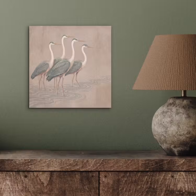 Vogel - Water - Natuur - Vintage aluminium wit klein -sfeer2
