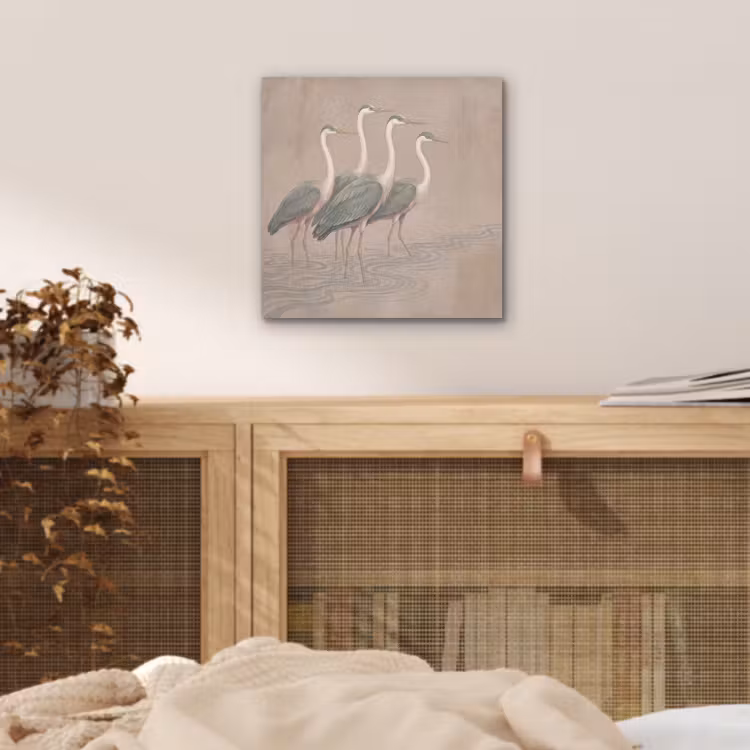 Vogel - Water - Natuur - Vintage aluminium wit klein -sfeer3