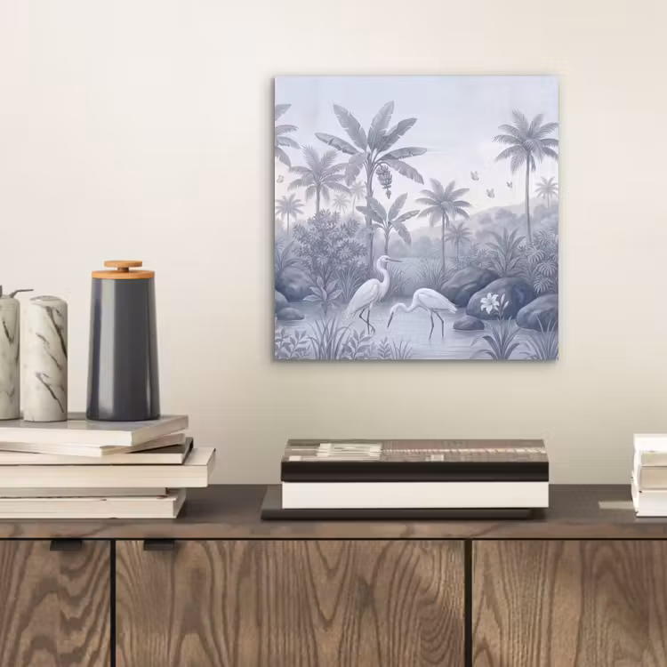 Vogel - Water - Tropisch - Natuur - Blauw aluminium wit klein -sfeer1