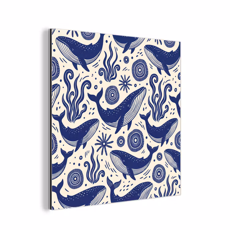 Walvis - Onderwater - Dieren - Abstract - Blauw aluminium wit klein -3d