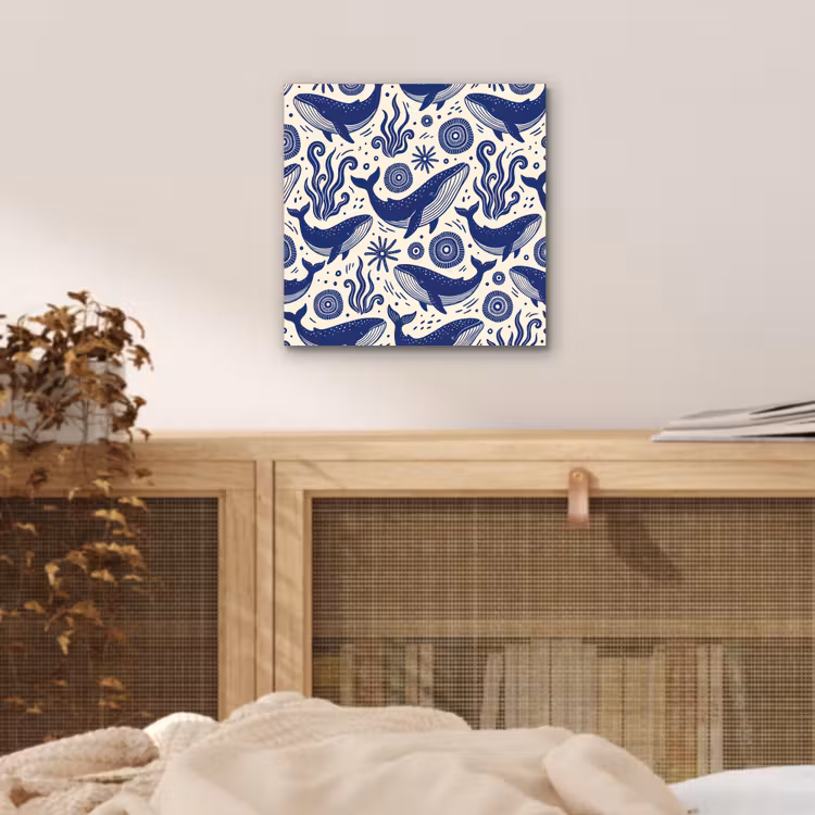 Walvis - Onderwater - Dieren - Abstract - Blauw aluminium wit klein -sfeer3