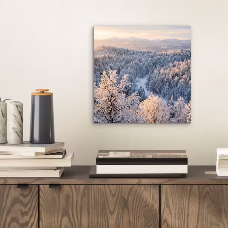 Bos - Bergen - Goud - Winter - Warm aluminium wit klein -sfeer1