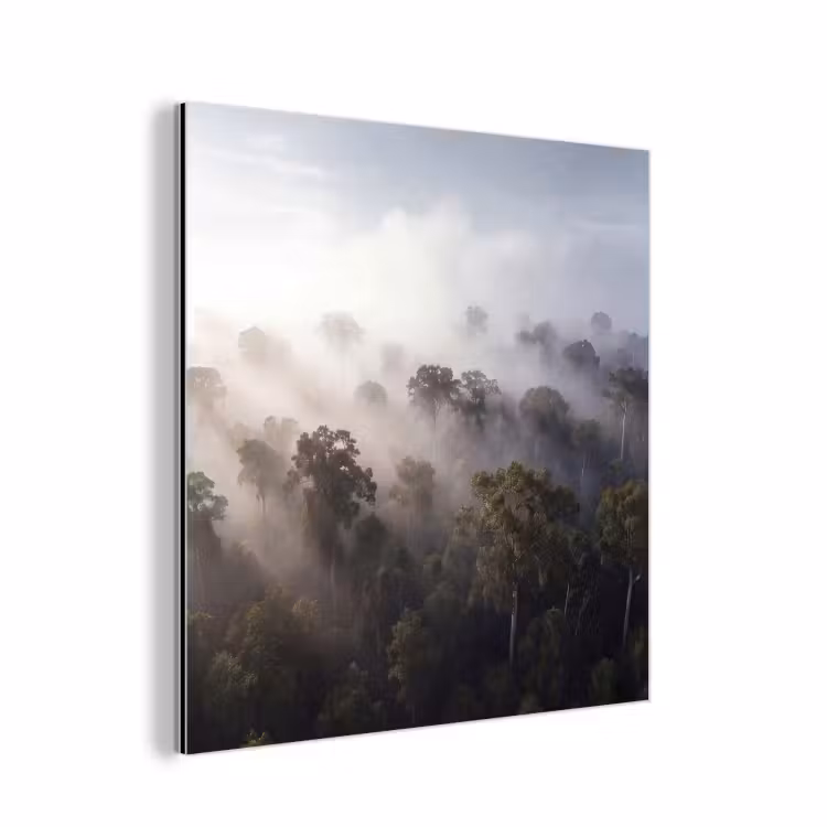 Bos - Mist - Natuur - Groen aluminium wit klein -3d