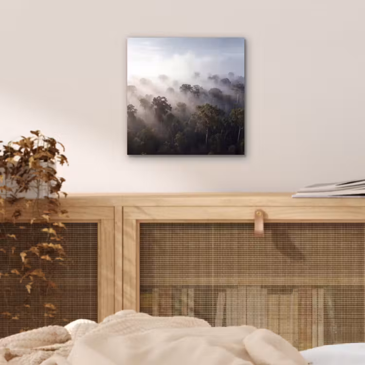 Bos - Mist - Natuur - Groen aluminium wit klein -sfeer3