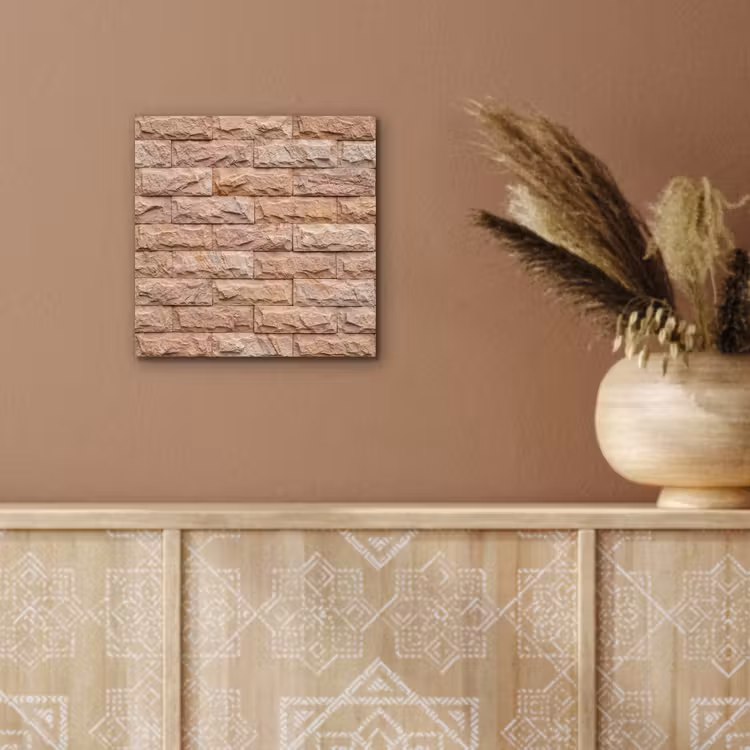 Muur - Steen - Ruw - Textuur - Beige aluminium wit klein -sfeer4