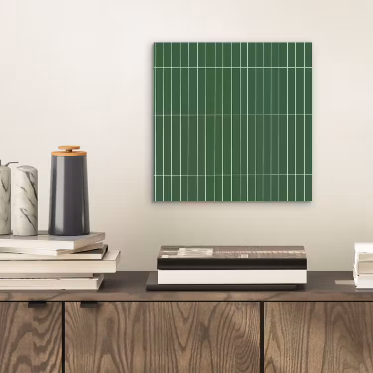 Wandtegel - Verticaal - Donkergroen aluminium wit klein 46 -sfeer1