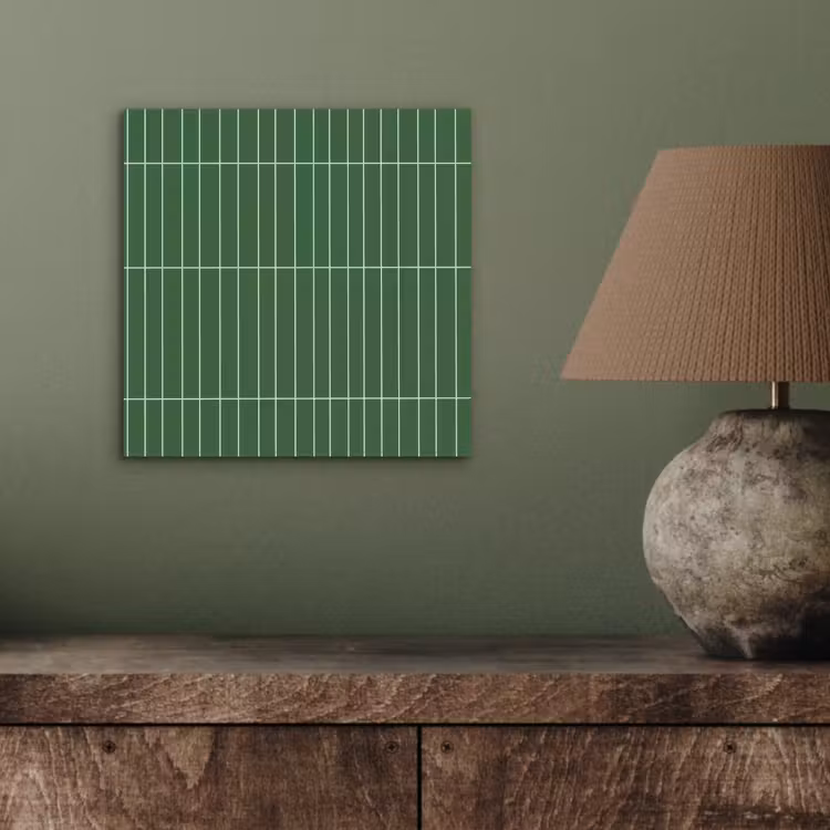 Wandtegel - Verticaal - Donkergroen aluminium wit klein 46 -sfeer2