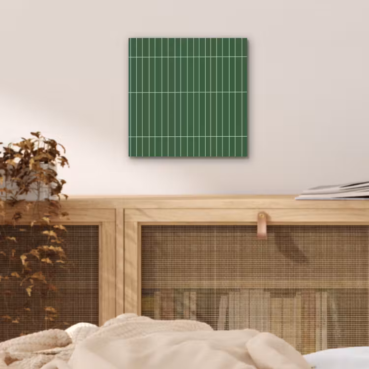 Wandtegel - Verticaal - Donkergroen aluminium wit klein 46 -sfeer3