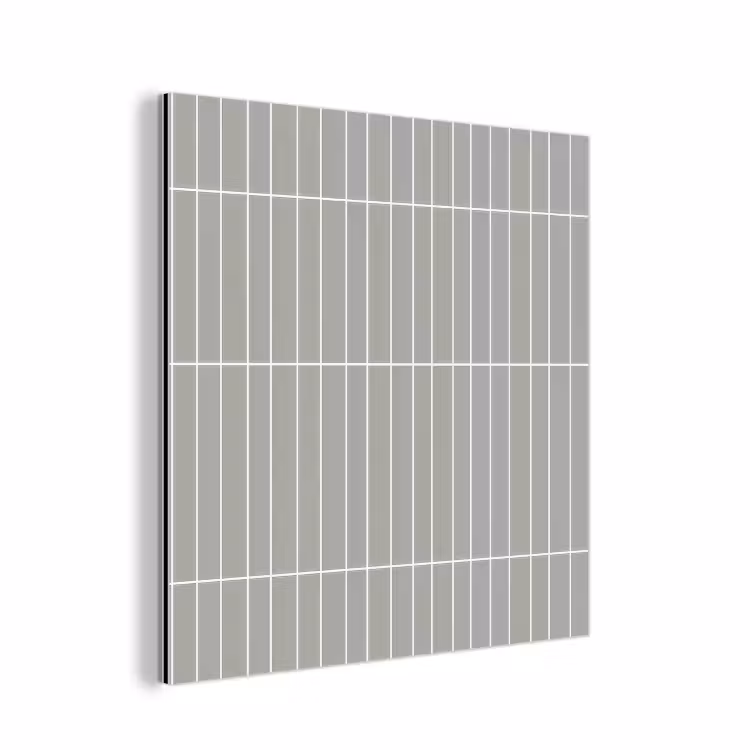 Wandtegel - Verticaal - Lichtgrijs aluminium wit klein 46 -3d