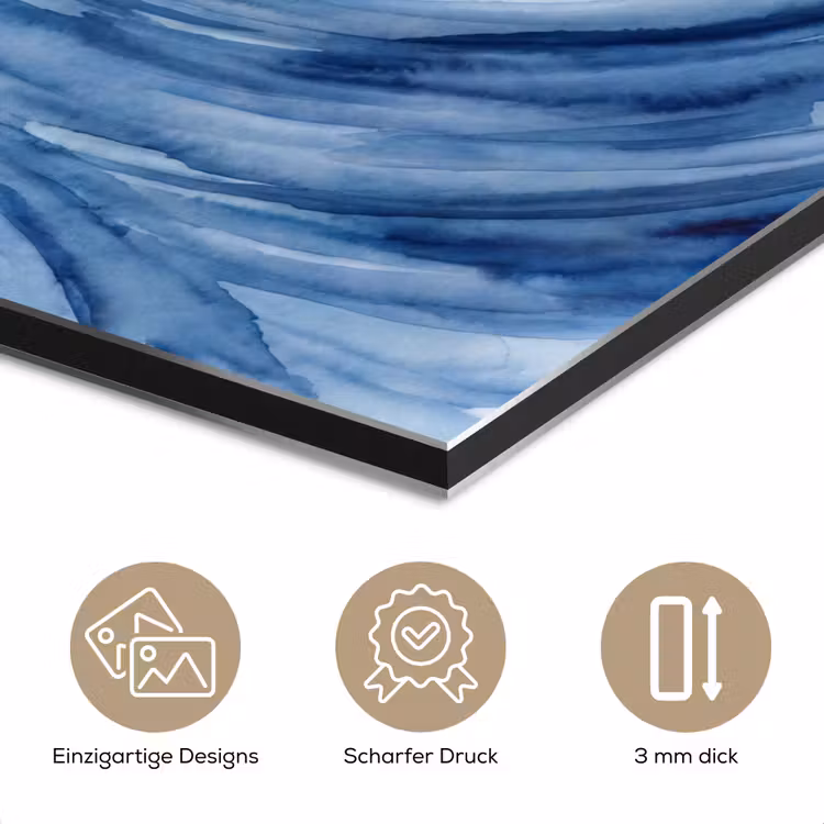 Water - Beweging - Natuur - Modern - Blauw aluminium wit klein -closeup_DE