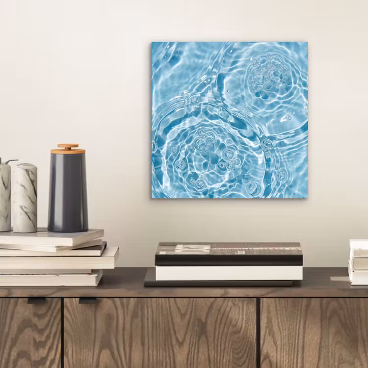Water - Blauw - bubbels aluminium wit klein -sfeer1