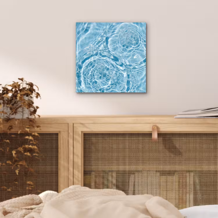 Water - Blauw - bubbels aluminium wit klein -sfeer3