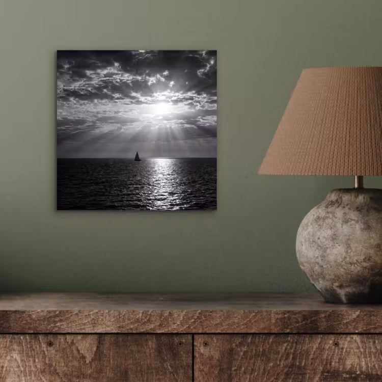 Water - Boot - Lucht - Natuur - Zwart-wit aluminium wit klein -sfeer2