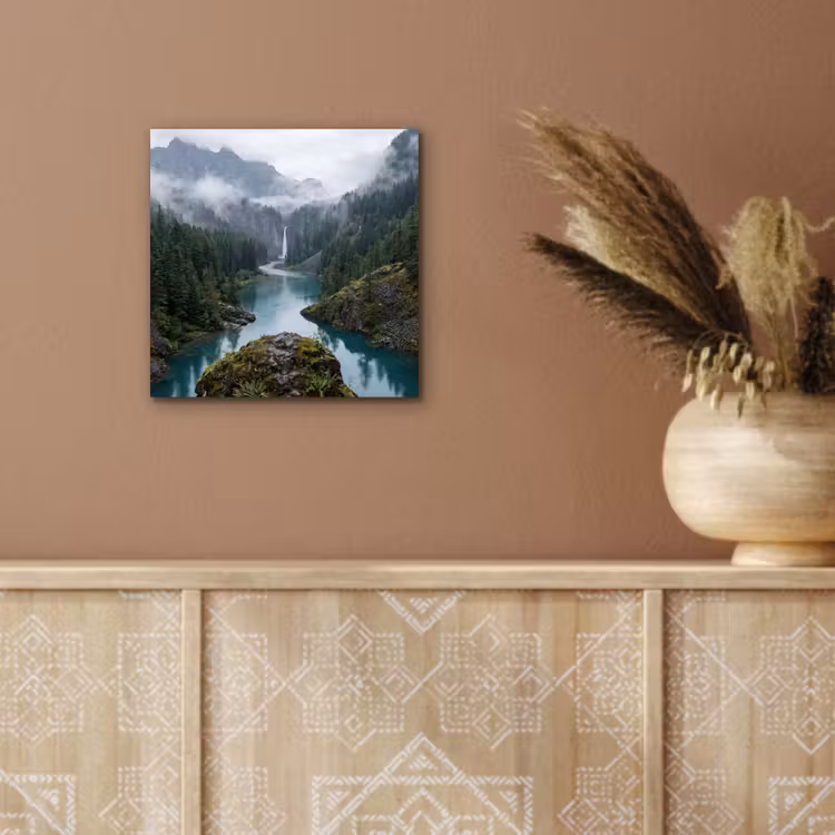 Waterval - Bomen - Bergen aluminium wit klein -sfeer4