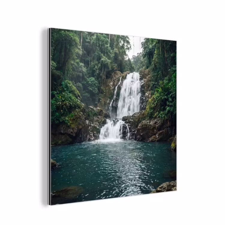 Waterfall - Forest - Nature - Greenkhgyguyg aluminium wit klein -3d