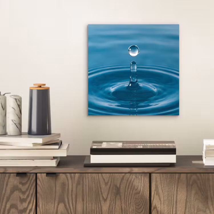 Waterdruppel - Water - Oppervlakte aluminium wit klein -sfeer1